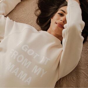 Brunette the Label “I got it from my Momma” sweatshirt in light pink